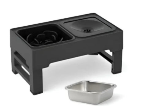 Elevate Your Pet's Dining Experience with Our Adjustable Double Bowl Feeding Stand